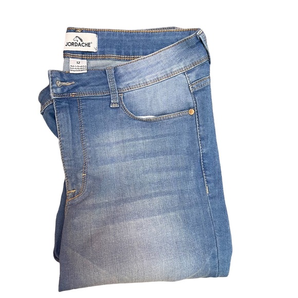 JORDACHE HIGH-WAISTED Med-Light Stretch Jeans Size12 - Picture 10 of 13